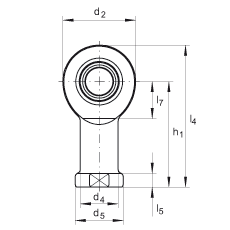 杆端轴承 GIR12-DO, 根据 DIN ISO 12 240-4 标准，带右旋内螺纹，需维护