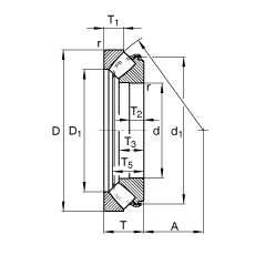 推力调心滚子轴承 29460-E, 根据 DIN 728/ISO 104 标准的主要尺寸，单向，可分离