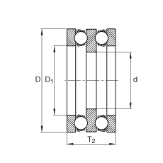 推力深沟球轴承 195X02, 双向，可分离