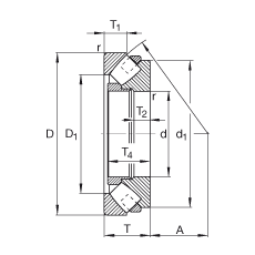 推力调心滚子轴承 29396-E-MB, 根据 DIN 728/ISO 104 标准的主要尺寸，单向，可分离