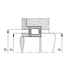 圆柱滚子轴承 NUP2236-E-M1, 根据 DIN 5412-1 标准的主要尺寸, 定位轴承, 可分离, 带保持架