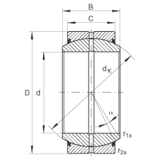 关节轴承 GE260-DO-2RS, 根据 DIN ISO 12 240-1 标准, 需维护，两侧唇密封