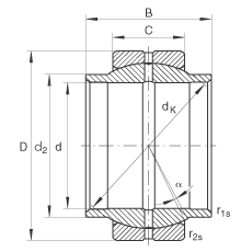 关节轴承 GE12-LO, 根据 DIN ISO 12 240-1 标准，需维护