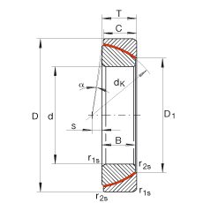 角接触关节轴承 GE40-SW, 根据 DIN ISO 12 240-2 标准，免维护