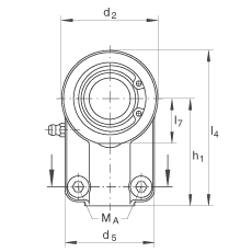 液压杆端轴承 GIHNRK16-LO, 根据 DIN ISO 12 240-4 标准，带右旋螺纹夹紧装置，需维护