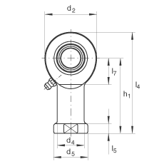 杆端轴承 GIR45-DO-2RS, 根据 DIN ISO 12 240-4 标准，带右旋内螺纹，需维护，两侧唇密封