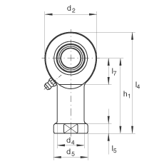 杆端轴承 GIL50-DO-2RS, 根据 DIN ISO 12 240-4 标准，带左旋内螺纹，需维护，两侧唇密封