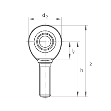 杆端轴承 GAL10-UK, 根据 DIN ISO 12 240-4 标准，带左旋外螺纹，需维护