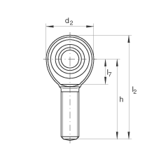 杆端轴承 GAKR10-PW, 根据 DIN ISO 12 240-4 标准，带右旋外螺纹，需维护