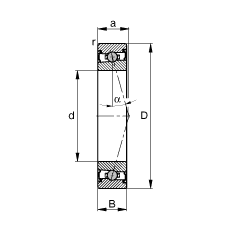 主轴轴承 HCS7026-C-T-P4S, 调节，成对安装，接触角 α = 15°，两侧唇密封，非接触，限制公差