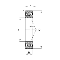 主轴轴承 HCS7007-E-T-P4S, 调节，成对或单元安装，接触角 α = 25°，两侧唇密封，非接触，限制公差