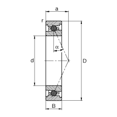 主轴轴承 HC7001-E-T-P4S, 调节，成对或单元安装，接触角 α = 25°，陶瓷球，限制公差