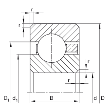 薄截面轴承 CSCC047, 深沟球轴承，类型C，运行温度 -54°C 到 +120°C