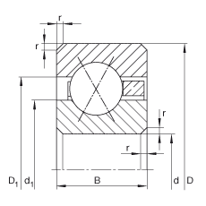 薄截面轴承 CSXG060, 四点接触球轴承，类型X，运行温度 -54°C 到 +120°C