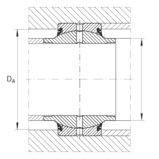 关节轴承 GE40-HO-2RS, 根据 DIN ISO 12 240-1 标准, 需维护，两侧唇密封