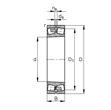 调心滚子轴承 240/850-B-K30-MB, 根据 DIN 635-2 标准的主要尺寸, 锥孔，锥度 1:30